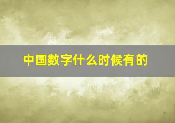 中国数字什么时候有的