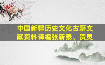 中国新疆历史文化古籍文献资料译编张新泰、贺灵