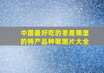 中国最好吃的枣是哪里的特产品种呢图片大全