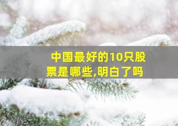 中国最好的10只股票是哪些,明白了吗