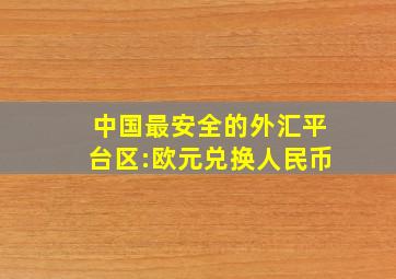 中国最安全的外汇平台区:欧元兑换人民币