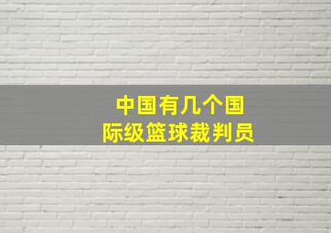 中国有几个国际级篮球裁判员