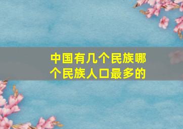 中国有几个民族哪个民族人口最多的