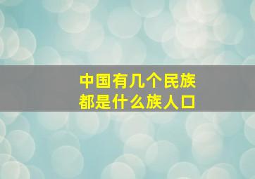 中国有几个民族都是什么族人口