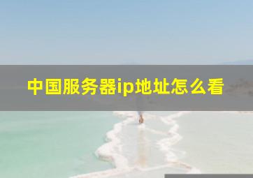 中国服务器ip地址怎么看