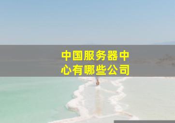 中国服务器中心有哪些公司