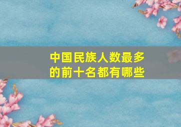 中国民族人数最多的前十名都有哪些