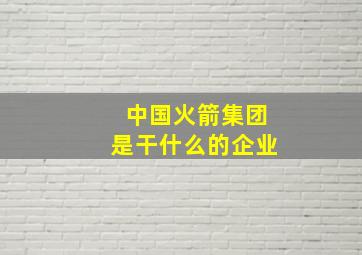 中国火箭集团是干什么的企业