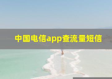 中国电信app查流量短信