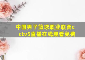 中国男子篮球职业联赛cctv5直播在线观看免费