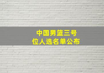 中国男篮三号位人选名单公布