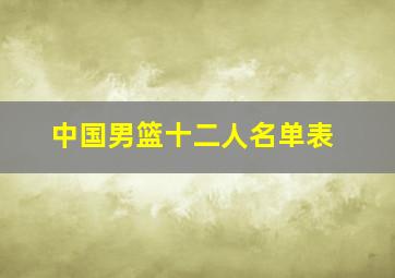 中国男篮十二人名单表