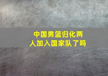 中国男篮归化两人加入国家队了吗