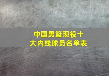 中国男篮现役十大内线球员名单表