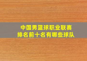 中国男篮球职业联赛排名前十名有哪些球队