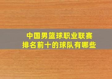 中国男篮球职业联赛排名前十的球队有哪些