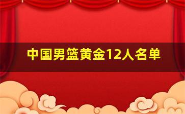 中国男篮黄金12人名单