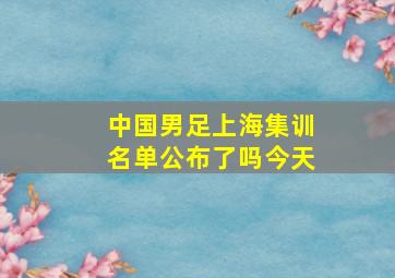 中国男足上海集训名单公布了吗今天