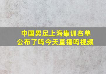 中国男足上海集训名单公布了吗今天直播吗视频