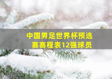 中国男足世界杯预选赛赛程表12强球员