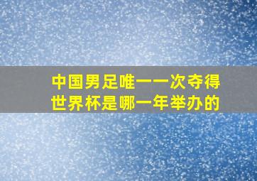 中国男足唯一一次夺得世界杯是哪一年举办的