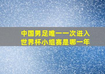 中国男足唯一一次进入世界杯小组赛是哪一年