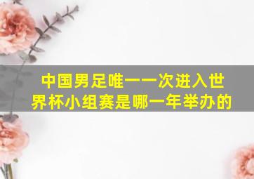 中国男足唯一一次进入世界杯小组赛是哪一年举办的