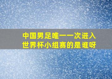 中国男足唯一一次进入世界杯小组赛的是谁呀