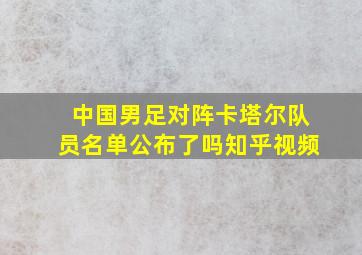 中国男足对阵卡塔尔队员名单公布了吗知乎视频