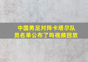 中国男足对阵卡塔尔队员名单公布了吗视频回放