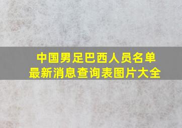 中国男足巴西人员名单最新消息查询表图片大全