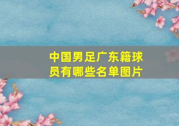 中国男足广东籍球员有哪些名单图片