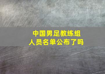 中国男足教练组人员名单公布了吗