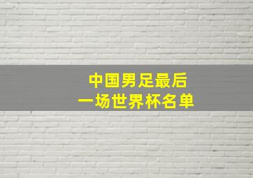 中国男足最后一场世界杯名单