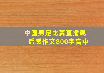 中国男足比赛直播观后感作文800字高中