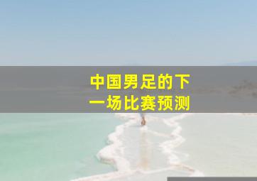 中国男足的下一场比赛预测