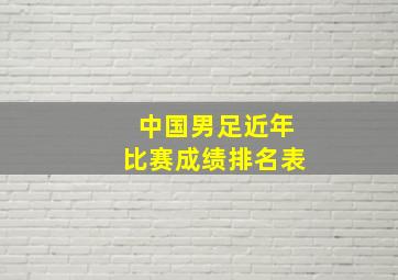 中国男足近年比赛成绩排名表