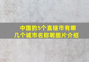 中国的5个直辖市有哪几个城市名称呢图片介绍