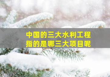 中国的三大水利工程指的是哪三大项目呢