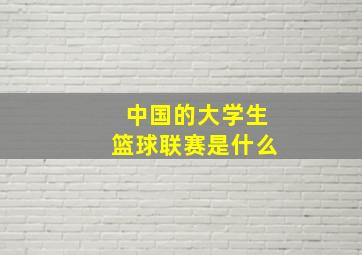 中国的大学生篮球联赛是什么