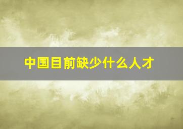 中国目前缺少什么人才