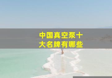 中国真空泵十大名牌有哪些