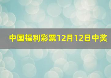 中国福利彩票12月12日中奖