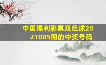 中国福利彩票双色球2021005期的中奖号码