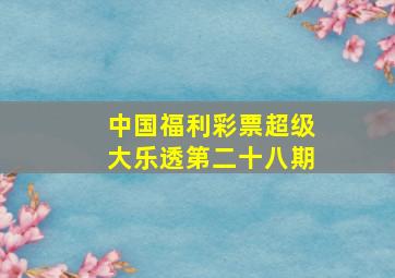 中国福利彩票超级大乐透第二十八期