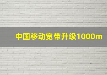 中国移动宽带升级1000m