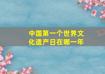 中国第一个世界文化遗产日在哪一年