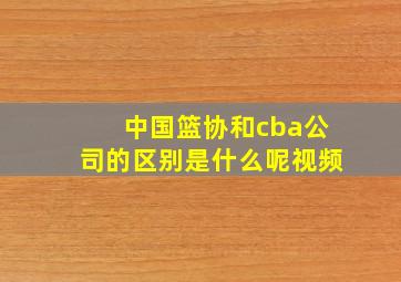 中国篮协和cba公司的区别是什么呢视频