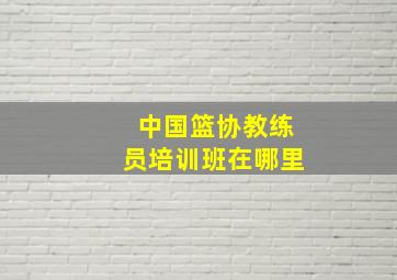 中国篮协教练员培训班在哪里