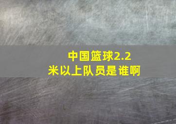 中国篮球2.2米以上队员是谁啊